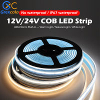 COB LED Strip 12V 24V LED Light Tape IP67 Waterproof Neon Lights for Home Lighting 480 LEDs High Density Flexible Ribbon 5mlot