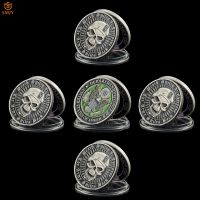 5PCS U.S Military Special Forces Commemorative Coin Skull Beret Medal Metal Token Challenge Coin Value Collection