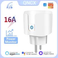 [HOT GELLXKOWOIGHIO 527] QNCX Wifi Smart Plug Socket Outlet EU 16A Tuya Power Monitor ฟังก์ชั่นจับเวลา Smart Life APP รีโมทคอนโทรล Smart Home Sockets