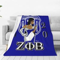 Zeta Phi Beta โซฟาขนแกะผ้าห่มผ้าสักหลาดที่ให้ความอบอุ่นตัวอักษรกรีกผ้าห่มสำหรับห้องนอนรถโซฟาผ้าคลุมเตียง