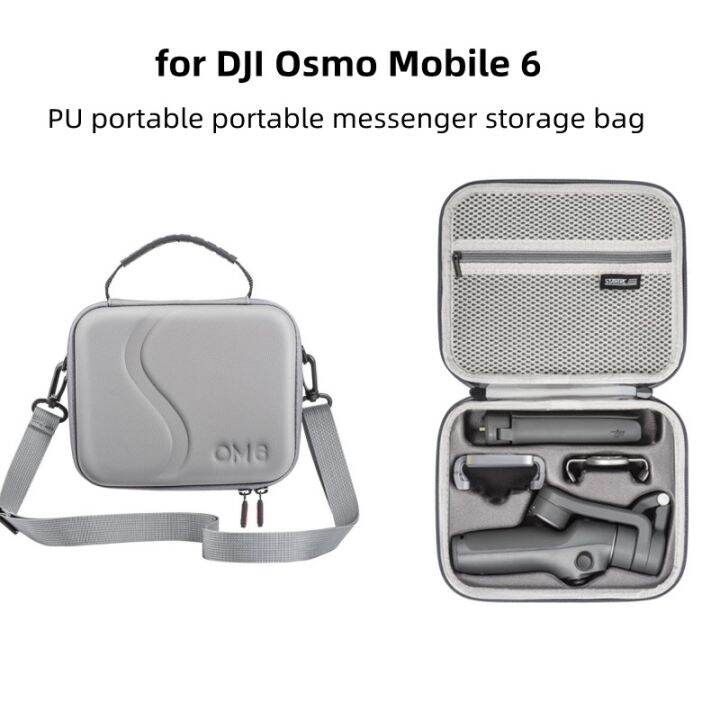 กระเป๋าสะพายไหล่-หนัง-pu-ขนาดพกพา-สีเทา-สําหรับ-dji-om-6-dji-osmo-mobile-6