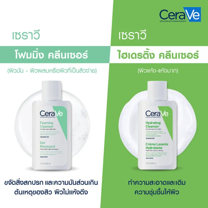 cerave-set-2-items-hydrating-cleanser-88ml-moisturising-lotion-88ml-เซทผลิตภัณฑ์ดูแลผิวหน้าและผิวกาย