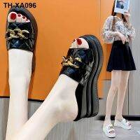 Increased 8 cm shoes female 2023 summer little outside the new waterproof increased out sweet cooling slippers