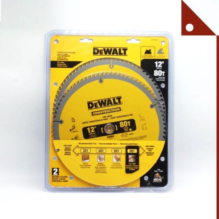 DEWALT DWTDW3128P5D80I* ใบตัดไม้ Miter Saw Blade, 12 inch, 80Tooth
