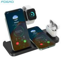 Fdgao 15W Carregador Sem Fio 4 Em 1 Estação Doca De Carregamento Rápido Para Watch 8 7 6 Se Airpods Pro 14 13 12 11 Xr X 8 2023ผลิตภัณฑ์ใหม่