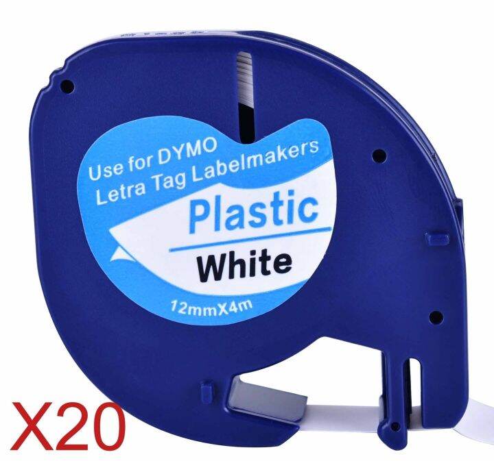 20 Label Tape For Dymo Letratag LT100H, LT100T, LT110T, QX 50, XR