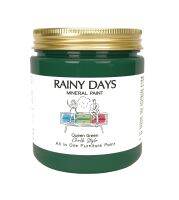 Chalk Paint - Rainy Days Mineral Paint ( Queen Green ) สีทาเฟอนิเจอร์  สำหรับงาน DIY -วินเทจ-ปกปิดดี ไม่มีกลิ่น ใช้งานง่าย ชนิดทา