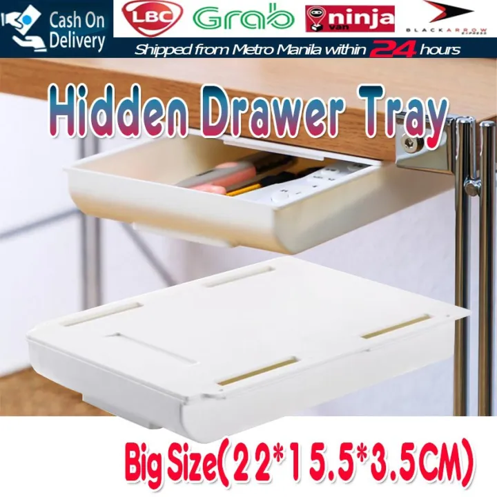 【Fast Delivery】Self Stick Table Storage Tray Drawer Organizer Under