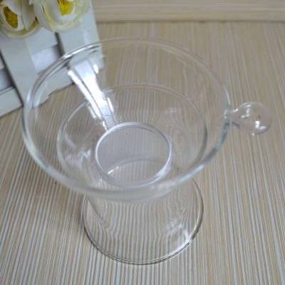 Heat-Resisting Clear Glass Tea Funnel Filter Strainer with Stand Holder