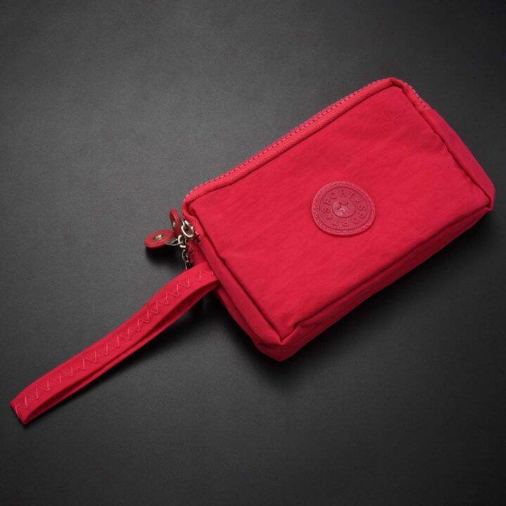 women-small-wallet-washer-wrinkle-fabric-phone-purse-three-zippers-portable-make-up-bag