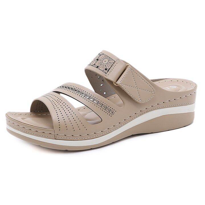 2023-new-occident-sandals-female-buckles-suture-cross-border-thick-high-heeled-big-yards-comfortable-slippers