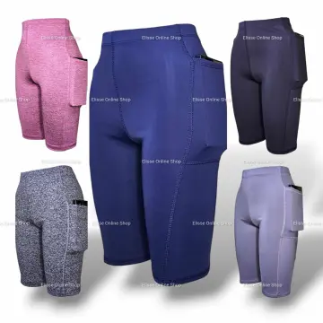 Shop Plus Size Yoga Shorts With Pocket with great discounts and