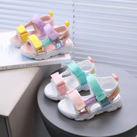 Toddler Children Beach Sandals Colorful Pink White Unisex Boys Girls Sliders 21-30 Chunky Non-slip Sporty Leisure Kids Shoes