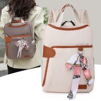 Fashionable All-Match Oxford Cloth Backpack Women Fashion Casual Travel Backpack Design Niche Backpack Large-Capacity Silk Scarf Embellishment Backpack 【AUG】