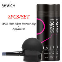 Sevich 3 ชิ้น/เซ็ต Keratin Hair Building เส้นใย Thicken Powder 2PCS 25g สเปรย์ไฟเบอร์ผม + หัวฉีด applicator ปั๊มผมร่วงผลิตภัณฑ์-Aluere