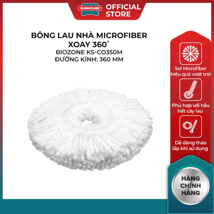 Bông Lau Nhà Microfiber Xoay 360 Độ Sunhouse KS-CO350M