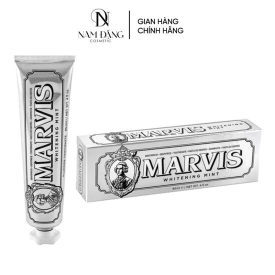Kem đánh răng marvis whitening mint 85ml - làm trắng răng - ảnh sản phẩm 1