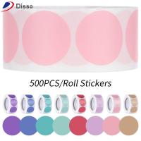 DISSO 500Pcs/Roll อุปกรณ์งานเลี้ยงวันเกิด สีฉลาก บรรจุภัณฑ์ของขวัญ เครื่องเขียน ฉลากซีล สมุดโน้ต สติ๊กเกอร์ฉลากจุด สติ๊กเกอร์