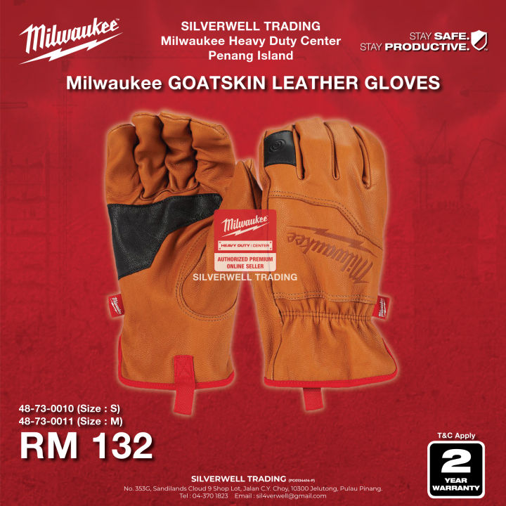 Milwaukee 48-73-0011 Goatskin Leather Gloves - M