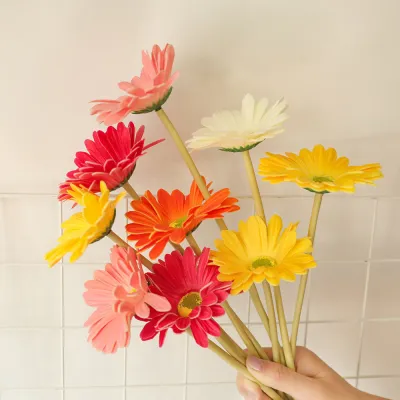 PU Simulated Daisy Flowers Decorative Flowers For Home INS Style Home Decoration Fake Flowers For Decoration Artificial Gerbera Daisy Flowers