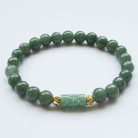 Customized Natural Jade Emerald 6mm Oil Green Bead Elastic Bracelet Bangle Jewellery Fashion Accessories DIY Woman Luck Amulet