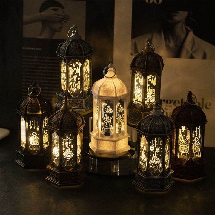 hujh﹉☽ EID Mubarak Lantern Wind Lights Ramadan Decoration for ...