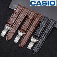 Casio สายหนัง MTP1375 1374 BEM506 501 EFR517 526 หัวเข็มขัดผีเสื้อ 22 ชาย 20