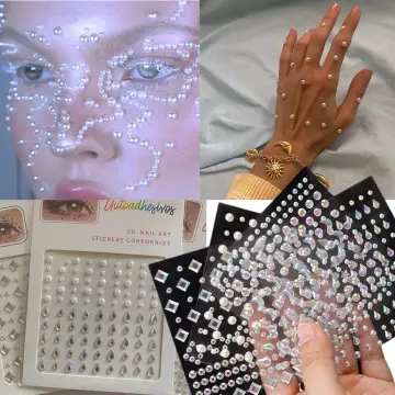 Face Jewels 3D Acrylic Diamond Eyeshadow Stickers Party Body Makeup DIY  Beauty