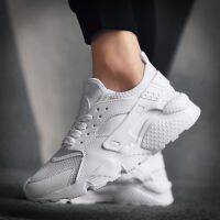 พร้อมสต็อกคู่ขนาด35-47แสงอัลตร้าแอร์ Huarache วิ่งกีฬารองเท้าสีขาวเต็มรูปแบบ