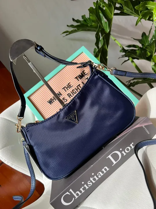 R&E Branded Bags.Ph Guess Nylon Woven Baguette Shoulder Bag with 2