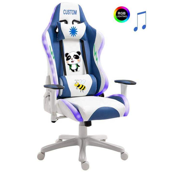 Luxury RGB Light Silla Gamer Reclining Gaming Chair with Footrest