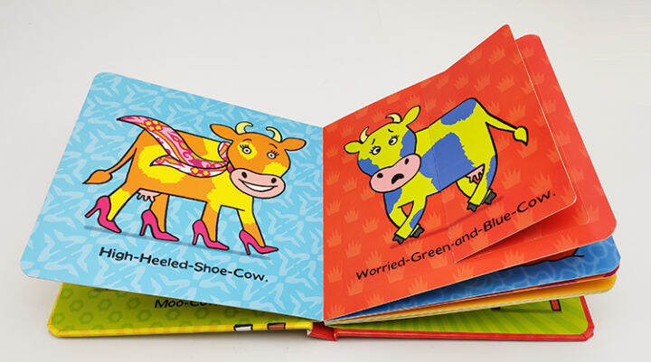 english-original-elephant-wellyphant-moo-cow-kung-fu-cow-cardboard-book-3-nick-sharratt-learning-while-playing-childrens-enlightenment-cognitive-english-word-learning