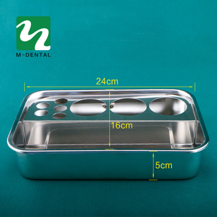 1เซ็ตทันตกรรมสแตนเลสเครื่องมือทันตกรรมกล่องเก็บ-lab-เครื่องมือทันตกรรมถาดที่มี3ขวด