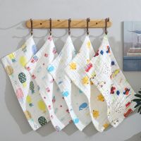 ♤ 25x50CM Baby Cotton Towel Seersucker Burp Cloth Six Layer Density Muslin Pleated Feeding Bibs Absorbent Saliva Towel Baby Stuff