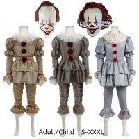 ฮาโลวีน Masquerade Clown Pennywise คอสเพลย์เครื่องแต่งกาย Stephen King Terror Clown เครื่องแต่งกายหน้ากากชุดปาร์ตี้ Aldult เด็ก Clothing