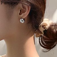 Foxanry INS Fashion Silver Color Smasll Bead Earrings for Women Elegant Wedding Party Bride Jewelry Gift Prevent Allergy