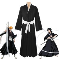 ชุดคอสเพลย์ชุดเต็มรูปแบบ Rukia ชุดคอสเพลย์ Kurosaki Ichigo Die Pa Society Shinigami กิโมโนสงครามเลือดพันปี