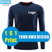 Sport Quick-Drying Long Sleeve T Shirt Custom Logo Embroidery Personal Design Brand Print Photo Text 8 Colors WESTCOOL