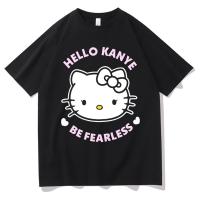 HELLO Kanye T-shirt Streetwear Summer Men Women High Quality Cotton Vintage Tops Tees Fearless Short Sleeve Tshirt West T Shirt