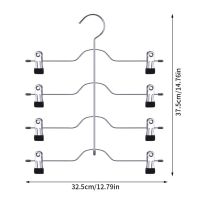 【Honey HHG】ชั้นแขวนกางเกงขาประหยัดพื้นที่,ทำจากเหล็กคลิปเก็บสายปรับได้ที่แขวนกระโปรง4กางเกงขายาวแบ่งเป็นระดับ