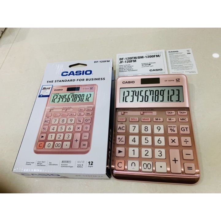 casio-df-120fm-สีเงินเทา-เครื่องคิดเลขตั้งโต๊ะ-12หลัก-ของใหม่-ของแท้บริษัทประกัน2ปีจากcmg-บริการเก็บเงินปลายทาง