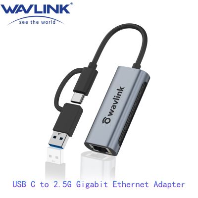 Wavlink USB C ถึง2.5G อะแดปเตอร์อีเทอร์เน็ต Gigabit Type C ถึง2. 5การ์ดเน็ตเวิร์ก RJ45 LAN 2.5Gbps ตัวแปลง USB3.0สำหรับ Windows Mac OS X Feona