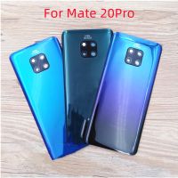 ฝาครอบหลังกระจก Huawei Mate 20 Pro,อะไหล่เปลี่ยนเคสแบตเตอรี่ปลอกหุ้มช่องหลังอะไหล่สำหรับ Mate20 Pro พร้อมเลนส์กล้องถ่ายรูป + โลโก้