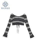 Y2k Harajuku Gothic Punk E-girl Fashion Stripe Crop Tops Women Club Party Slim y Long Sleeve T Shirt Spring Summer Tee Design