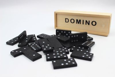 [COD] โดยตรง DOMINO การค้าต่างประเทศ 28 โดมิโนมาตรฐานสูง กล่องไม้สีดำโดมิโน