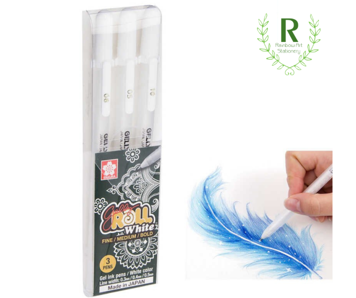 Sakura Gelly Roll White Gel Pens 