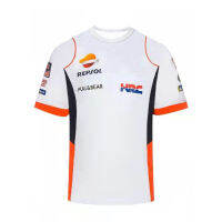 2023 NewMoto สำหรับฮอนด้า HRC Repsol แข่งทีมเสื้อยืดรถจักรยานยนต์นั่งสีขาวสีฟ้าฤดูร้อนผู้ชายแห้งเร็วระบายอากาศไม่จางหาย