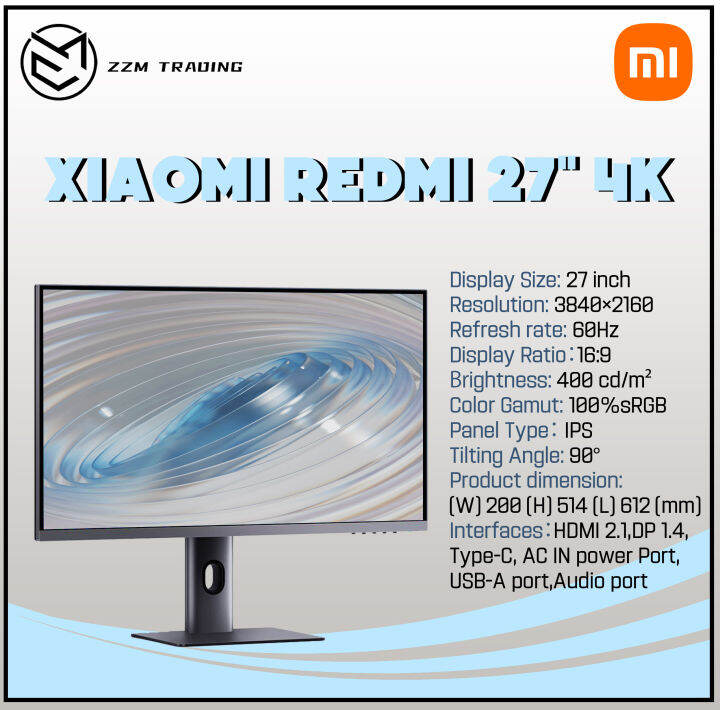 xiaomi rmmnt27nu 27 4k professional monitor