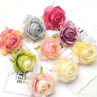 【LZ】▦  50PCS 5cm Rose Buds Artificial Silk Flower Heads Decoração do casamento DIY Birthday Party Wreath Scrapbooking Craft Fake Flowers