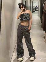 Zaraˉ nylon trousers new womens straight thin section loose all-match workwear wide-leg pants 7102400 922